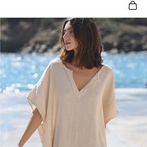 Flowy Cream Beach Tunic Cover-Up